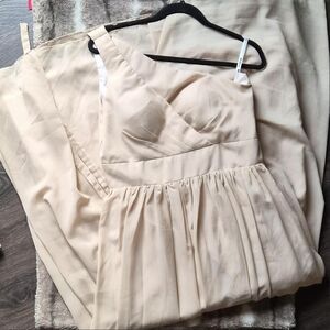 Elegant One-Shoulder Cream Dress